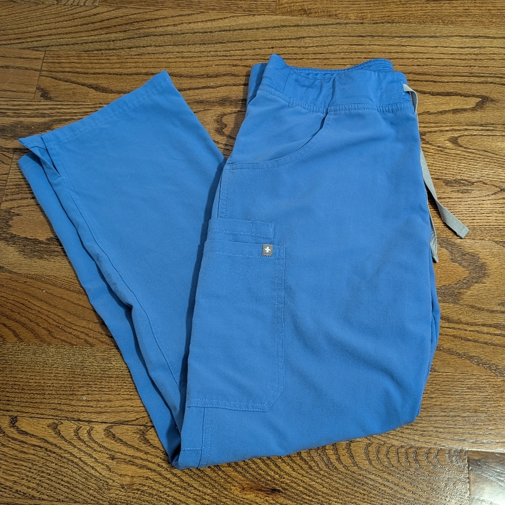 Figs Technical Collection Blue Scrub Pants, Size Medium